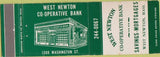 Matchbook Cover - West Newton Bank West Newton MA