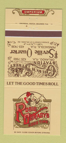 Matchbook Cover - Rosie O'Grady's Good Time Emporium Orlando FL 30 Strike