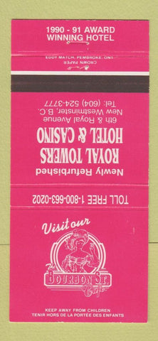 Matchbook Cover - Royal Towers Hotel Casino New Westminster BC 30 Strike