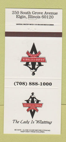 Matchbook Cover - Grand Victoria Casino Elgin IL girlie 30 Strike