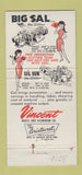 Matchbook Cover - Vincent Brass Aluminum Minneapolis MN girlie 30 Strike
