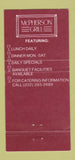 Matchbook Cover - McPherson Grill Washington DC girlie 30 Strike