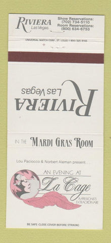 Matchbook Cover - Riviera Hotel Casino Las Vegas NV girlie 30 Strike