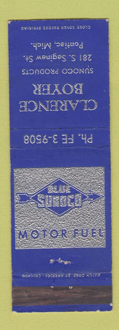 Matchbook Cover - Clarence Boyer Sunoco oil gas Pontiac MI