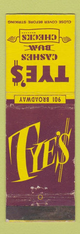 Matchbook Cover - Tye's Check Cashing San Francisco? WEAR