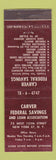 Matchbook Cover - Carver Federal Savings New York City