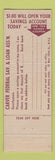 Matchbook Cover - Carver Federal Savings New York City