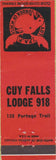 Matchbook Cover - Moose Lodge Guy Falls Lodge 918