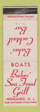 Matchbook Cover - Bahrs' Seafood Grill Highlands NJ