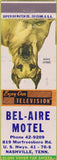 Matchbook Cover - Bel-Aire Motel Nashville TN Great Dane