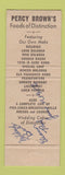Matchbook Cover - Percy Brown's Grocery Wilkes Barre PA restaurant