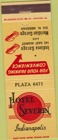 Matchbook Cover - Hotel Severin Indianapolis IL