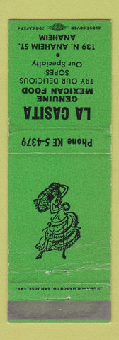 Matchbook Cover - La Casita Mexican Restaurant Anaheim CA girlie WEAR
