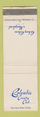 Matchbook Cover - Columbia Country Club Chevy Chase MD