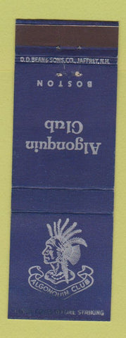 Matchbook Cover - Algonquin Club Boston MA DD Bean WEAR