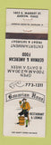 Matchbook Cover - Bavarian Haus Restaurant Akron OH German WEAR