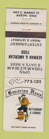 Matchbook Cover - Bavarian Haus Restaurant Akron OH German WEAR