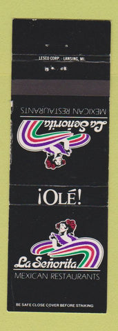 Matchbook Cover - La Senorita Mexican Restaurants girlie Lansing Saginaw MI WEAR