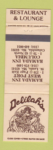 Matchbook Cover - Delilah's Ramada Inn St Louis Columbia MO WEAR