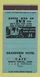 Matchbook Cover - Grandview Hotel Cafe North Portal SK WEAR 30 Strike
