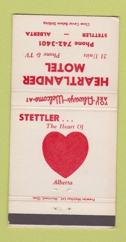 Matchbook Cover - Heartlander Motel Stettler AB 30 Strike