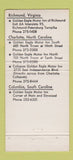 Matchbook Cover - Golden Eagle Motor Inns Richmond VA Columbia SC 30 Strike