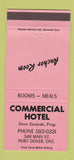 Matchbook Cover - Commercial Hotel Port Dover ON PINK 30 Strike