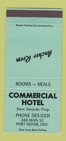 Matchbook Cover - Commercial Hotel Port Dover ON GREEN 30 Strike