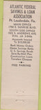 Matchbook Cover - Atlantic Federal Savings Fort Lauderdale FL