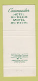 Matchbook Cover - Commander Hotel Motel Ocean City Riviera Beach MD 30 Strike