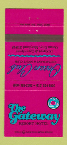 Matchbook Cover - Ocean Club Restaurant Ocean City MD Gateway Resort 30 Strike