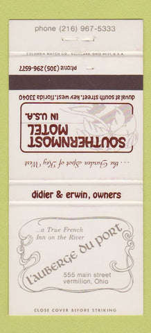 Matchbook Cover - Southernmost Motel Key West FL Vermilion OH 30 Strike