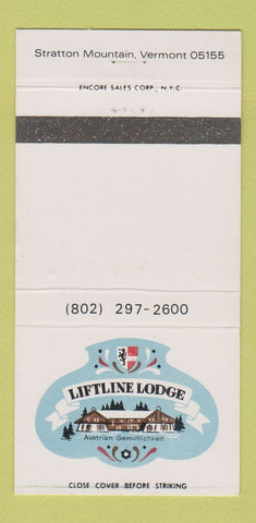 Matchbook Cover - Liftline Lodge Stratton Mountain VT 30 Strike