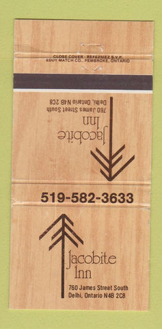 Matchbook Cover - Jacobite Inn Delhi ON WORN 30 Strike