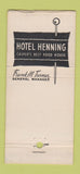 Matchbook Cover - Henning Hotel Casper WY Elbow Room WEAR 30 Stick