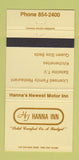 Matchbook Cover - Hanna Inn AB 30 Strike