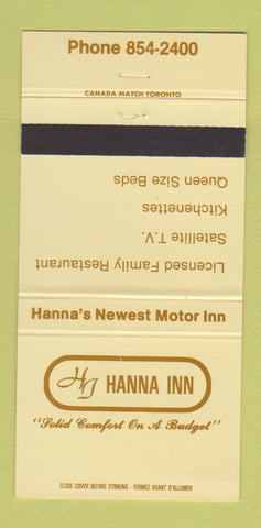 Matchbook Cover - Hanna Inn AB 30 Strike