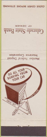 Matchbook Cover - Colorado State Bank Denver CO