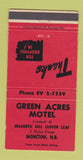 Matchbook Cover - Green Acres Motel Moncton NB WEAR 30 Strike