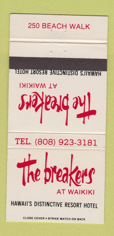 Matchbook Cover - Breakers Resort Waikiki Hawaii 30 Strike