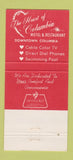 Matchbook Cover - Heart of Columbia Motel SC 30 Strike