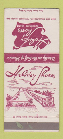Matchbook Cover - Holiday Shores Apartment Motel St Petersburg FL WEAR 30 Strike