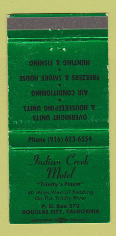 Matchbook Cover - Indian Creek Motel Douglas City AZ WEAR 30 Strike