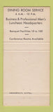 Matchbook Cover - Lankershim Hotel Los Angeles CA WEAR 30 Strike