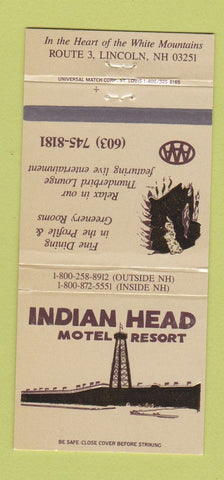 Matchbook Cover - Indian Head Motel Resort Lincoln NH 30 Strike