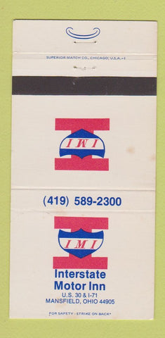 Matchbook Cover - Interstate Motor Inn Mansfield OH WEAR 30 Strike