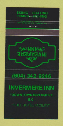 Matchbook Cover - Invermere Inn BC 30 Strike