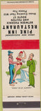 Matchbook Cover - Pine Inn Restaurant Phoenix AZ Hillbilly