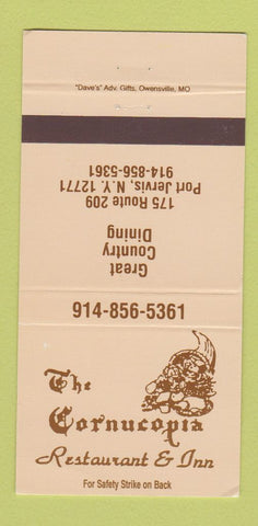Matchbook Cover - The Cornucopia Restaurant Inn Port Jervis NY 30 Strike