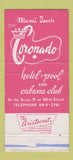 Matchbook Cover - The Coronado Hotel Miami Beach FL WEAR 30 Strike